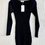 NWT Rumours Has It You Look Divine Ribbed Knit Mini Dress Black Women's Small Photo 0