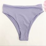 SheIn  Ribbed High Waisted Bikini Bottoms: Lilac Photo 0