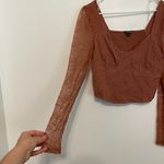 Wild Fable Long Sleeve Lace Bustier Top Mauve Pink Brown Y2K 90s Cropped Crop M Photo 7