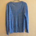 White + Warren V Neck Linen Lightweight Long Sleeve Sweater Pale Blue XS Photo 5