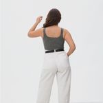 Everlane Cozy Stretch Crop Tank Top Ribbed Wool/Yak/Nylon Dark Grey S NWT Photo 3