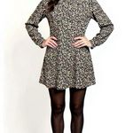 Loft Animal Print Long Sleeve Shift Dress Womens Sz XS/S Mini Photo 0