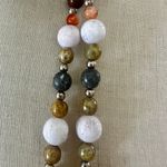 Multicolor Natural Stone Bead Necklace with Drop Pendant & Toggle Clasp Photo 3