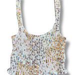 Olivaceous  Floral Smocked Cropped Tank Top Womens Size‎ M Pink Multicolor Photo 0