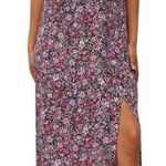 Mango Floral Print Side Slit Camisole Bias cut maxi Slip Dress, Sleeveless, Sz 6 Photo 0