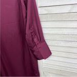 Banana Republic ‎ Satin Shirt Dress Long Sleeve Midi Burgundy XS Photo 7