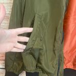 Zeagoo  Full Zip Bomber Jacket Unisex Small Y2K Streetwear Green Orange Rust Photo 3