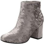Diba SIZE 7.5 Silver Brodie Crushed Velvet 3" Heeled Ankle Booties Round Toe Photo 6