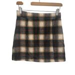 POL ✨ Mini Skirt Size S Brown Tan Plaid Zip Front Flannel✨ Photo 10