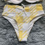 ONIA Women’s Small  Yellow Houndstooth Johanna Bikini Top & Susanna Bottom Set Photo 4