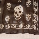 Alexander McQueen Authentic  Scarf Skull Skeleton Skulls Black and White Photo 3