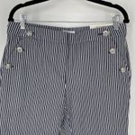 Loft The Riviera Slim Pin Striped Button Front Slacks Pants Women's Size 8 Photo 9
