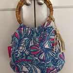 Lilly Pulitzer for Target Mini Purse Bamboo Handle Tassel Bag Photo 0
