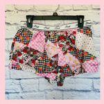 PINK - Victoria's Secret PINK VICTORIA’S SECRET Silky Pajama Shorts Patchwork Gingham Berries Floral M Photo 1