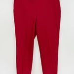 Theory  Thaniel Approached Ankle Length Straight Pants Size 10 Red Photo 0