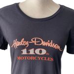 Harley Davidson  110th Anniversary Tee Shirt Size L Rhinestones Hudsonville MI Photo 1