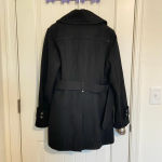 Kenneth Cole women’s black wool melton trench coat — size 8‎ Photo 5