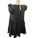 Tiered Ruffle Sleeve Babydoll Dress, Mini Dress with Back Keyhole Black Photo 5