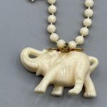 Vintage Celluloid large lucky Elephant statement necklace . Gold Photo 3