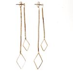 Sam Edelman NEW - Sleek & Modern Two Part Gold Geometric Diamond Shape Drop Dangle Earrings Photo 1