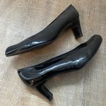 Stuart Weitzman  Black Patent Leather Pumps Women’s 8 Block Heel Career Luxury Photo 3