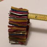 Women’s Multi Color Colorful Beaded Shell Costume Bracelet Cuff Photo 6