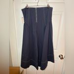 Anthropologie  Navy Linen Extended Waist Pants Wide Leg Culotte Ankle Pant 14 NWT Photo 9