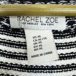 Rachel Zoe  Fair Isle Western Sweater Vest XL Crew Neck Knitted Top Black White Photo 2