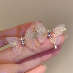 Super Sweet Pink Butterfly Stud Earrings for Women Photo 1