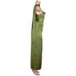 BHLDN  Delaney Scoop-Neck Scarf High-Shine Satin Maxi Dress, Olive Green, XS Photo 8