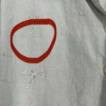 Jane Ashley Vintage  Gray Button Up Shirt Floral Embroidered Pockets Size 3X Photo 2