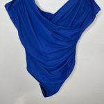 MiracleSuit  Blue Sanibel Faux Wrap One-Piece Slimming Swimsuit Size 18 Photo 5