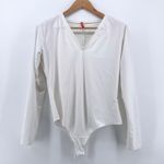 Spanx Women's Suit Yourself Long Sleeve Thong Bodysuit V-Neck White Size 1X Photo 1