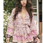 Spell Untamed Tunic Dress Lavender Bohemian Festival Witchy Folk Art Size Small Black Photo 4