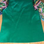 Bailey 44 an Anthropology Brand Green Top with Satin Patterned Sleeves Photo 4