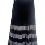 Signals Black White Tiered Stripe Aline Lined Flowy Boho Maxi Skirt Size Medium Photo 0