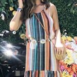 Fifteen Twenty Revolve multicolor keyhole striped ruffle hem dress Photo 0