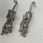 Vintage Novelty Chetah Leopard Big Cat Clip On Silver Earrings Photo 7