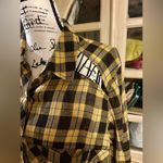 Free People  Plaid Gauzy Cut Out Button Down Shirt NWOT Photo 6