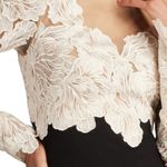 Tadashi Shoji  Floral Lace Bodice Mixed Media Long Sleeve Gown Photo 2