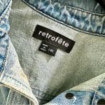 Retrofête Like New Retrofete Oversized Distressed Denim Shirt Jacket- Size XS Photo 4