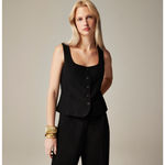 J.Crew  Scoopneck Vest Drapey Crepe Suiting Classic Minimalist Ivory US 00 NWT Photo 1