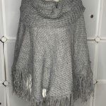 Uno Core Gray Knit Cowl Neck Poncho Sweater OS Size undefined Photo 0