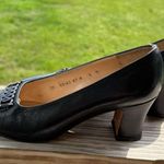 Salvatore Ferragamo  Black Heels with Braided Detail Photo 9