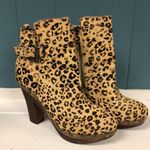 Dr. Scholl’s leopard print pony hair women’s size 6.5 wood‎ heel Tan Photo 2