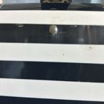 Black and white stripe Women’s hard sided hand clutch Photo 7