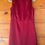 Lulus  Classic Elegance Wine Red Satin Sleeveless Mock Neck Mini Dress Cocktail L Photo 2