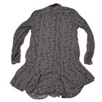 Free People Gray Floral Long Sleeve Shirt Dress Photo 4
