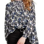 Free People  Flowers in her hair floral tunic mini dress black blue women's large Photo 0