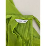 Trina Turk  Bright Lime Green Gold Keyhole Neck Halter Jersey Shift Mini Dress S Photo 2